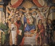 Sandro Botticelli Son with six saints of Notre Dame